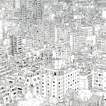 Tokyo view from the Nikon service centre - Shinjuku.. Un proyecto de Ilustración tradicional de Michael Moore - 28.12.2021