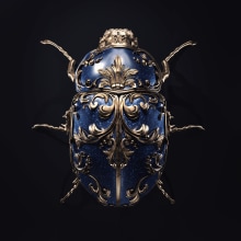 Jewel Insects. 3D e Ilustração digital projeto de Vinogradova Sasha - 02.12.2018