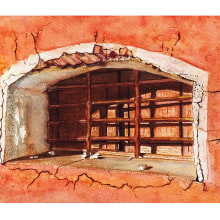 Vieja ventana con reja oxidada, by Yago Carreira. Un proyecto de Ilustración tradicional, Paisajismo, Pintura y Pintura a la acuarela de Yago Carreira - 06.04.2021