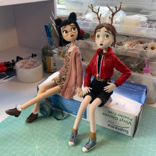 'Melanie, Bea and Grim' Comic Puppets. Design, Illustration, Animation, Art Direction, Character Design, Costume Design, Arts, Crafts, Stop Motion, Embroider, Sewing, and Needle Felting project by Adeena Grubb - 01.19.2022