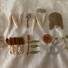 My project in Introduction to Raised Embroidery course. Embroider, Textile Illustration, and Textile Design project by Carolyn Bond - 11.30.2021
