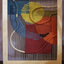 Mon projet du cours : Création de tapisserie contemporaine. Arts, Crafts, Interior Decoration, Fiber Arts, Weaving, and Textile Design project by Fabienne Chanteau - 01.20.2022