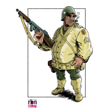Diseño de personajes: Sergeant Grumpy. Un proyecto de Diseño, Ilustración tradicional, Dirección de arte, Diseño de personajes y Cómic de Rubén Huéscar Santos - 21.05.2020