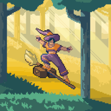 Through the Forest - Introduction to Character Design in Pixel Art course. Character Design, Creativit, Video Games, Pixel Art, and Game Design project by Olatz Arin - 01.28.2022