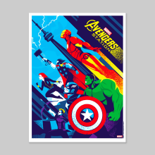 Avengers poster v2. Un proyecto de Diseño, Ilustración tradicional y Serigrafía de Dan Stiles - 29.11.2021