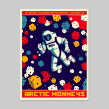 Arctic Monkeys Los Angeles screen printed poster. Un proyecto de Diseño, Ilustración tradicional, Publicidad, Música, Diseño gráfico y Serigrafía de Dan Stiles - 01.03.2018