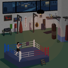 Boxing Gym Animation. Character Animation, Video Games, Pixel Art, and Game Development project by Alice Ortolan - 01.31.2022