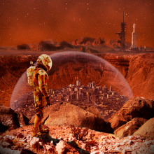 New Home - Mars. Photograph, Collage, Photo Retouching, Fine-Art Photograph, Photographic Composition, and Photomontage project by Leonardo Lins Guimarães - 01.26.2022