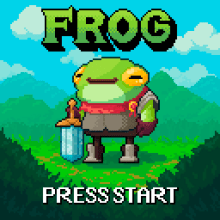 Frog Warrior Pixel Art Course Project. Un proyecto de Diseño de personajes, Videojuegos, Pixel art y Diseño de videojuegos de Илья Антонов - 01.01.2022