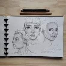 Meu projeto do curso: Caderno de retratos: explore o rosto humano. Sketching, Drawing, Portrait Drawing, Artistic Drawing, and Sketchbook project by Patrícia Gonsalves - 02.10.2022