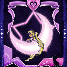 Sailor Moon. Traditional illustration, Vector Illustration, Poster Design, and Digital Illustration project by Sara María Guerrero - 02.11.2022