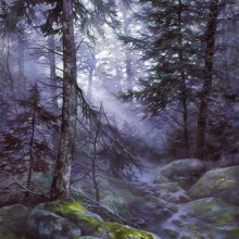 "Misty Forest". Un proyecto de Ilustración tradicional y Pintura a la acuarela de Katarzyna Kmiecik - 05.08.2019
