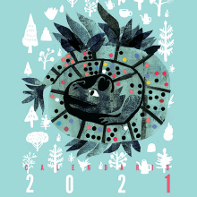 Calendario 2021 Criaturas fantásticas. Design, Ilustração tradicional, Publicidade, e Design de personagens projeto de Gerald Espinoza - 12.12.2021