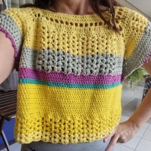 Meu projeto do curso: Técnicas de crochê para criar roupas coloridas. Design de moda, Tecido, DIY, Crochê, e Design têxtil projeto de flaviagradia - 16.02.2022