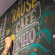 Rause Café+Vinho. Un proyecto de Diseño, Ilustración tradicional, Tipografía, Caligrafía, Lettering, Decoración de interiores y Comunicación de Cristina Pagnoncelli - 08.11.2017
