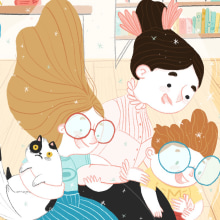 Mary Poppins se queda en casa. Traditional illustration, Children's Illustration, and Editorial Illustration project by Núria Ventura - 02.18.2022