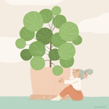 Pilea - Gif animado. Traditional illustration, and Animated Illustration project by Núria Ventura - 02.18.2022
