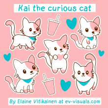 My project in Kawaii Illustration: Create Charming Characters course. Un proyecto de Ilustración tradicional, Diseño de personajes y Manga de Elaine Vitikainen - 14.02.2022