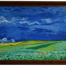 Wheatfield under a Stormy Sky (after Van Gogh). Oil Painting project by Florian Clemente - 01.24.2022