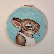 My project in Needle Felting: Paint Portraits with Wool course. Arts, Crafts, Textile Illustration, Fiber Arts, Naturalistic Illustration, Needle Felting, and Textile Design project by Sarah Higdon - 02.23.2022