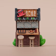 Takoyaki. Ilustração tradicional, e 3D projeto de Luke Doyle - 01.03.2022