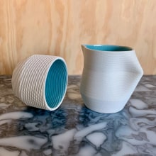 My project in Introduction to Ceramic 3D Printing course. Un proyecto de 3D, Diseño de complementos, Diseño industrial, Diseño de producto, Modelado 3D, Decoración de interiores, Cerámica, Diseño 3D y Fabricación digital						 de Unfold - 15.11.2021