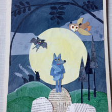 Mein Projekt, illustration mit papier, olfi hat angst. Traditional illustration, Character Design, Collage, Paper Craft, Children's Illustration, and Creating with Kids project by anja rathmann - 03.06.2022
