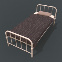 Realistic Prop Creation for Video Games - Vintage Hospital Bed. Un proyecto de 3D, Modelado 3D, Videojuegos y Diseño de videojuegos de Rodrigo Ezequiel Maranzana - 09.02.2022