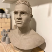 My project for course: Clay Portrait: Model a Full-Scale Face. Fine Arts, and Sculpture project by jerome_laurendeau - 03.10.2022
