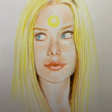 Pleiadian Sister. Traditional illustration, Fine Arts, Pencil Drawing, Drawing, and Portrait Illustration project by Wladimir Vinciguerra - 03.10.2022