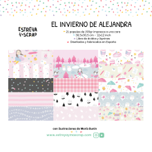 El invierno | colección de patrones para scrap. Traditional illustration, Packaging, Product Design, Stationer, and Design project by María Bunin - 10.08.2021