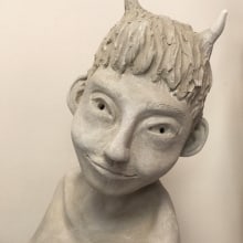 My project in Introduction to Clay Figurative Sculpture course. Fine Arts, and Sculpture project by Helen Green - 02.27.2022