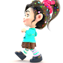 Vanellope Von Schweetz 3D Animation. 3D, Rigging, 3D Animation, 3D Modeling, and 3D Character Design project by Jr Flores Carrillo - 03.01.2022