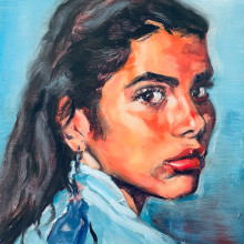 My project for course: Expressive Oil Portraiture: Explore the Alla Prima Technique. Un proyecto de Bellas Artes, Pintura, Ilustración de retrato y Pintura al óleo de Prins Nicolas - 24.03.2022
