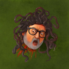 Selfportrait as Medusa (from Caravaggio with respect). Traditional illustration, Digital Illustration, and Digital Painting project by Gianluca Manna - 03.29.2022