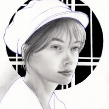 Françoise Hardy. Pencil Drawing, Acr, and lic Painting project by Tina Ritter - 03.29.2022