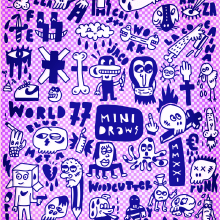 World 77 mini draws Font. Traditional illustration, T, and pograph project by woodcutter Manero - 04.01.2021