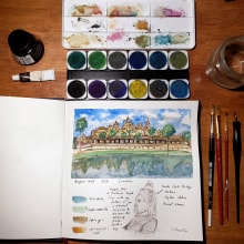 My project for course: Watercolor Travel Journal. Traditional illustration, Watercolor Painting, Architectural Illustration, and Sketchbook project by Juan Mantilla - 04.02.2022