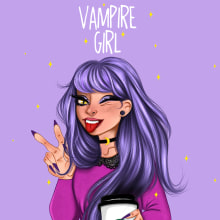VAMPIRE GIRL | LOOW ILLUSTRA. Um projeto de Ilustração, Br, ing e Identidade, Design de personagens e Ilustração digital de Loow Illustra - 03.04.2022