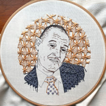 My project for course: Creation of Embroidered Portraits. Portrait Illustration, Embroider, Textile Illustration, and Textile Design project by Stacey Kyme - 04.06.2022