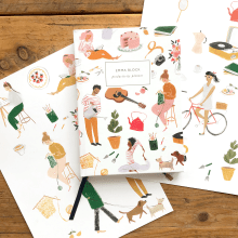 Wellness Journal for Papier. Un proyecto de Ilustración tradicional, Pintura gouache y Diseño de papelería				 de Emma Block - 12.04.2022