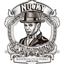 Mi Proyecto del curso: NuckyThompson - Blended Scotch Whisky. Ilustração tradicional, Ilustração digital, e Gravura projeto de Sergio Barvelo - 13.04.2022
