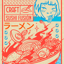Craft Sushi Fusión. Traditional illustration, and Graphic Design project by Flecha Estudio Creativo - 04.13.2022