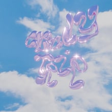 Cloudy Trip Letters. Design, 3D, T, pograph, and 3D Animation project by Fran Mota - 02.01.2021