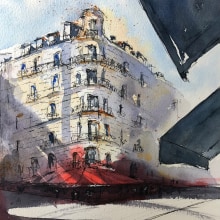 My project for course: Architectural Sketching with Watercolor and Ink. Sketching, Drawing, Watercolor Painting, Architectural Illustration, Sketchbook & Ink Illustration project by Magda - 04.23.2022
