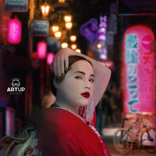 Geisha en la ciudad. Design, and Concept Art project by Josue Lizcano - 04.24.2022