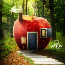 Apple house. Design, and Concept Art project by Josue Lizcano - 04.23.2021