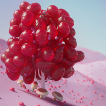 BerryCandy Tree . Un proyecto de 3D, Animación 3D, Modelado 3D y Diseño 3D de Edgar Gonzalez - 22.04.2022