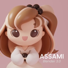 My project for course: Kawaii Character Creation in 3D with Blender . Traditional illustration, Character Design, Digital Illustration, 3D Modeling, and Manga project by Lavina Flores - 05.01.2022
