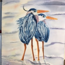 My project in Artistic Watercolor Techniques for Illustrating Birds course. Un proyecto de Ilustración tradicional, Pintura a la acuarela, Dibujo realista e Ilustración naturalista				 de Deanna Neeley - 25.02.2022